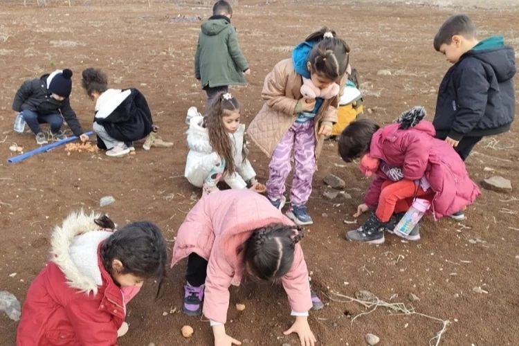 Diyarbakırlı çocuklar meşe tohumlarını toprakla buluşturdu