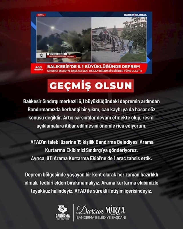 GEÇMİŞ OLSUN BALIKESİR